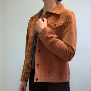 RARE Vintage Rust Dust Orange Suede Leather Jacket